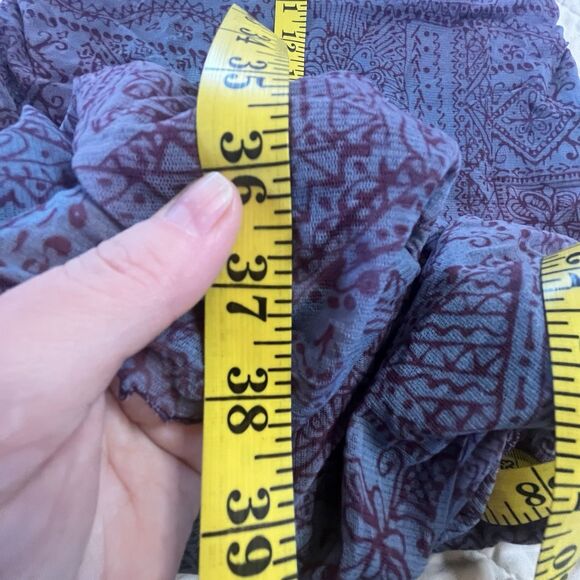 VTG Weston Wear 90s Lettuce Hem Long Bodycon Dress Abstract Purple Women Large - Picture 6 of 9